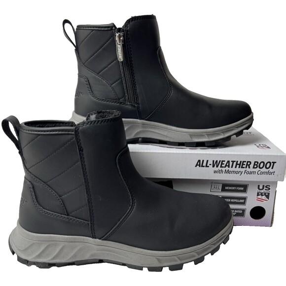 Khombu Dusk Womens Size 6 Black All Weather Boots Rated To -20° Water Repellant - Picture 1 of 12